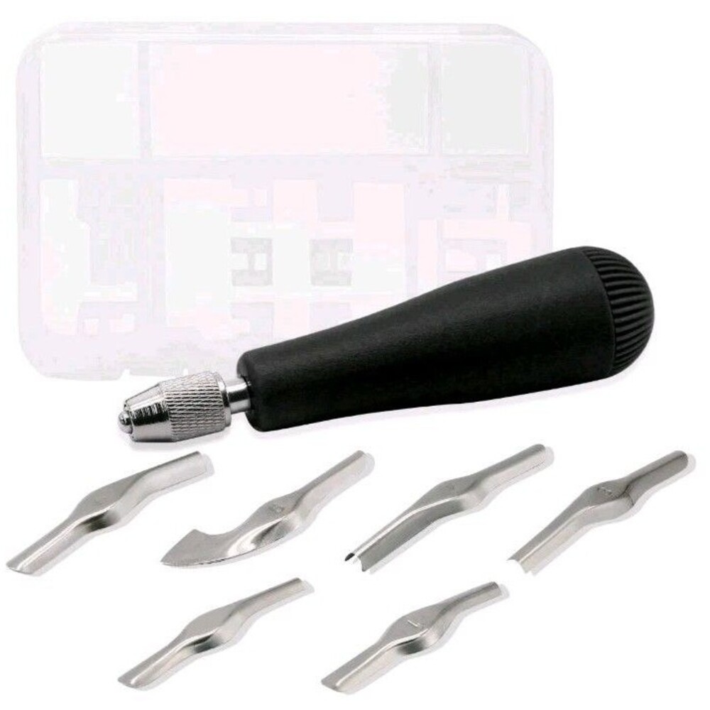 Linocut Carving Kit - Linoleum Cutter Tools with 6 Blades for Block Printing,...